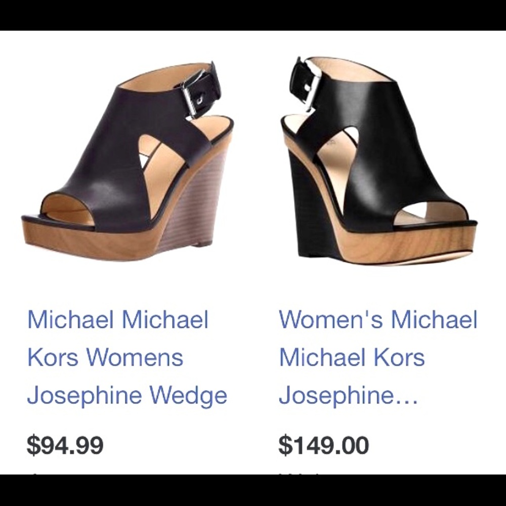 Michael Kors Black Josephine Wedge. Size 8M.